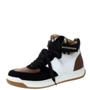 BURBERRY Men's Dennis Vintage Check High-Top Sneakers Size US 12D